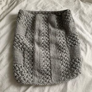 Vintage grey wool tube scarf